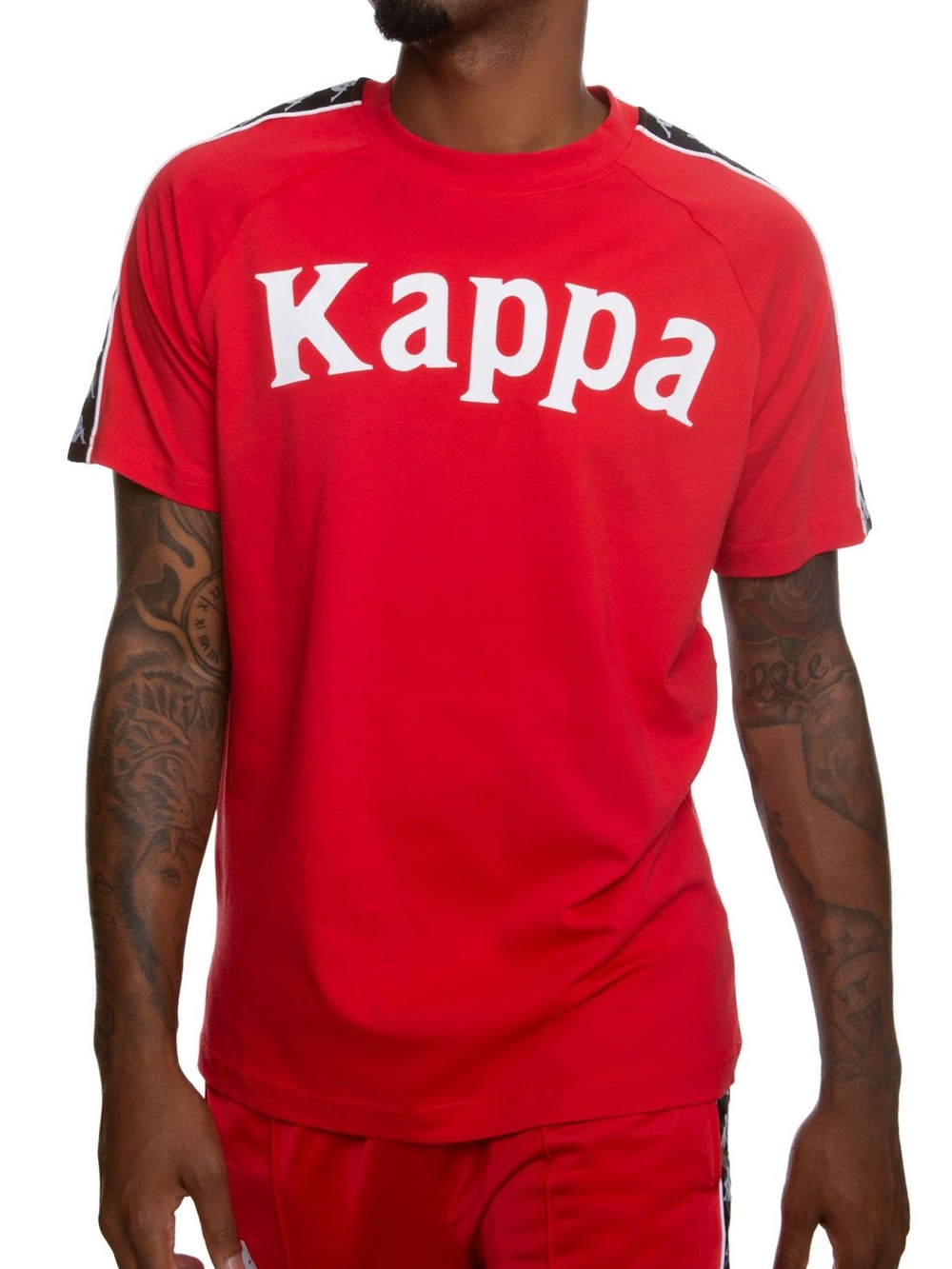 Kappa Men’s Medium Red Logo Tape T-Shirt 100% Cotton Streetwear